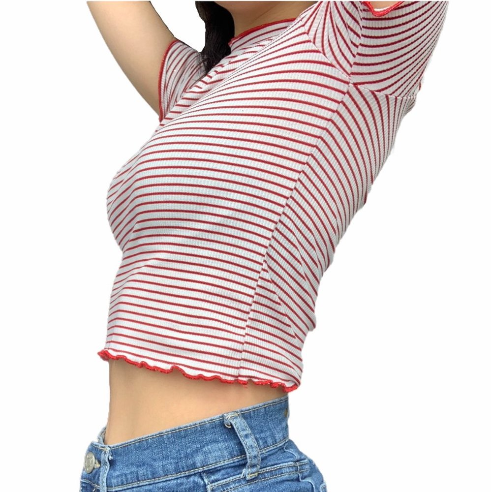 ZARA Mock neck short sleeve cropped t-shirt